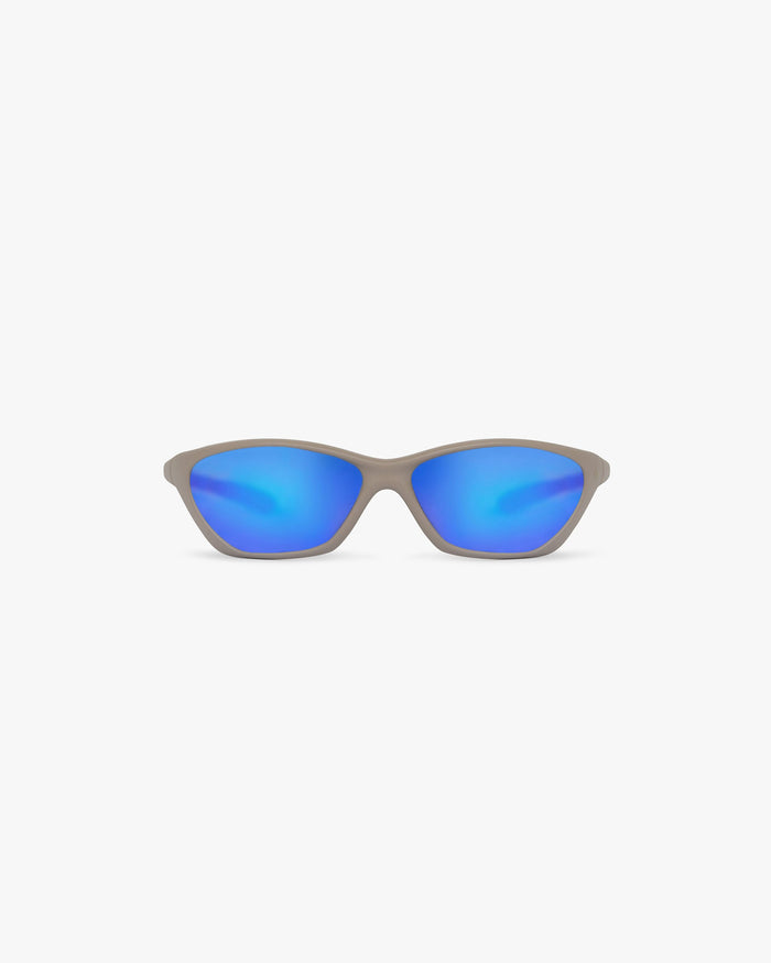Front product image of mens pebble sunglasses on a plain white background | 247 Arena Sunglasses in Pebble | Stylish contemporary eyewear | 247 Accessories | Represent Clo