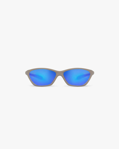 Front product image of mens pebble sunglasses on a plain white background | 247 Arena Sunglasses in Pebble | Stylish contemporary eyewear | 247 Accessories | Represent Clo