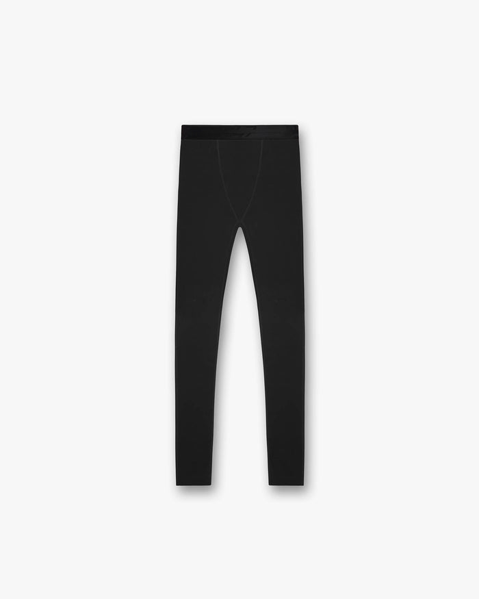 Front product image of mens black leggings on a plain white background | 247 Compound Legging in Black | Black leggings with regular fit | 247 Pants | Represent Clo