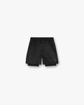 Front product image of mens black run shorts on a plain white background | 247 Contour 2-In-1 Run Shorts in Black | Technical 2-in-1 running shorts | 247 Shorts | Represent Clo