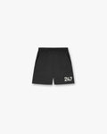 Front product image of mens black shorts on a plain white background | 247 Fused Shorts in Black | Fused shorts with tailored fit | 247 Shorts | Represent Clo