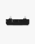 Front product image of a mens black belt on a plain white background | 247 Hydration Belt in Black | Belt with bottle holders | 247 Accessories | Represent Clo