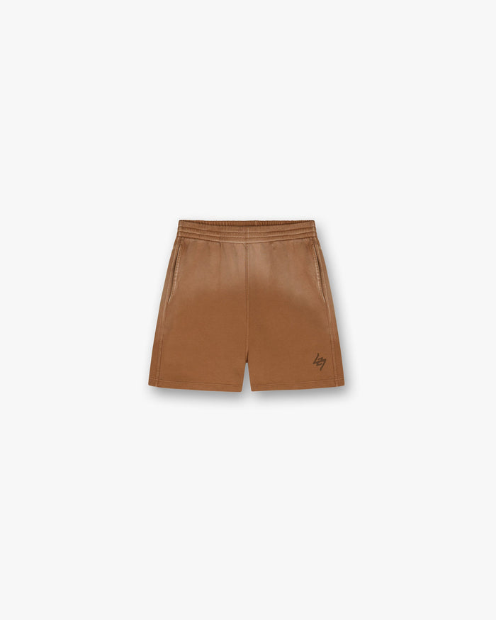 Front product image of mens rust shorts on a plain white background | 247 Motion Shorts in Rust | Lightweight shorts with relaxed fit | 247 Shorts | Represent Clo