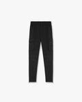Front product image of mens black pants on a plain white background | 247 Pant in Black | Oversized boxy silhouette track jacket | 247 Pants | Represent Clo