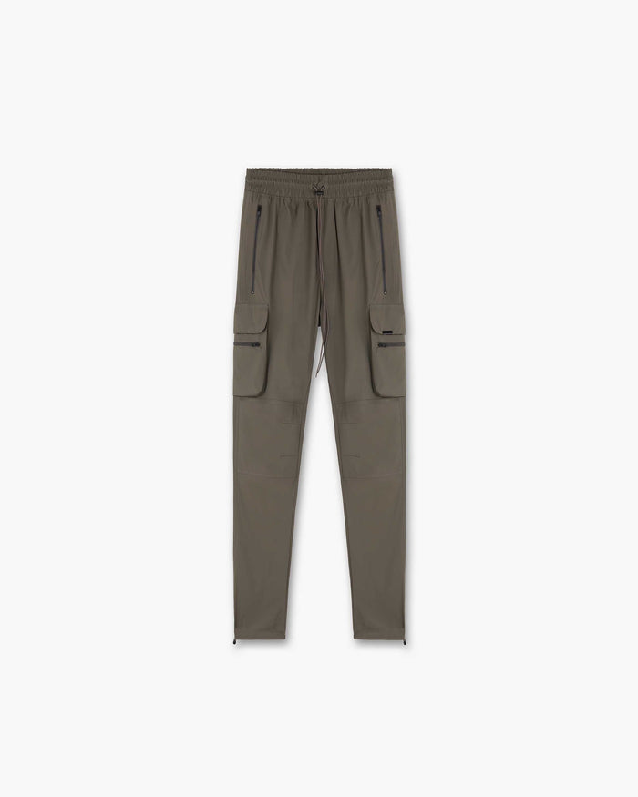 Front product image of mens olive pants on a plain white background | 247 Pant in Olive | Relaxed fit pants with elasticated waistband | 247 Pants | Represent Clo