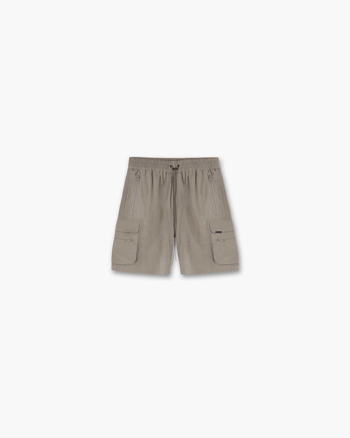 Front product image of mens taupe shorts on a plain white background | 247 Shorts in Taupe | Shorts with comfortable fit and sleek design | 247 Shorts | Represent Clo
