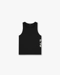 Front product image of a mens black singlet on a plain white background | 247 Singlet in Jet Black | Singlet crafted for performance | 247 T-Shirts | Represent Clo