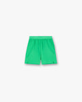 Front product image of mens green shorts on a plain white background | 247 Training Shorts in Speed Green | Performance shorts with water-resistant technology | 247 Shorts | Represent Clo
