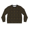 Adinkra Pattern Sweatshirt | West African Symbol Print, Black & Gold