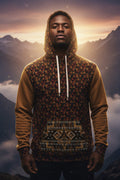 Andes Mountain Ancestorial Inspired Tribal Print Combined with Tigre Biblical Cross Design Hoodie