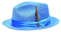 Aqua Fedora Braided Straw Hat - Upscale Men's Fashion