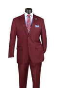 Arezzo Collection – Burgundy Regular Fit Textured Weave 2-Piece Suit - Upscale Men's Fashion