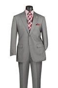 Arezzo Collection – Gray Regular Fit Textured Weave 2-Piece Suit - Upscale Men's Fashion