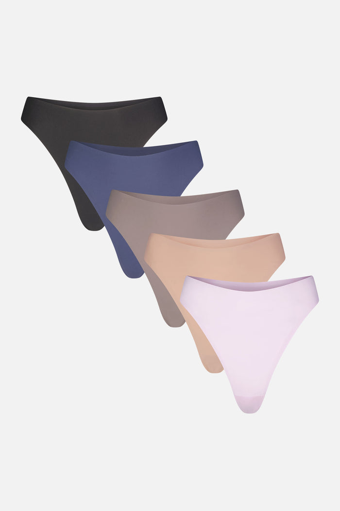 Base High Thong in Shadow 5 Pack