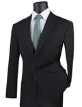 Black Modern Fit 2 Piece Suit with Peak Lapel – Imperio Collection - Upscale Men's Fashion