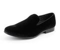 Black Suede Smoking Slipper Shoes - Upscale Men's Fashion