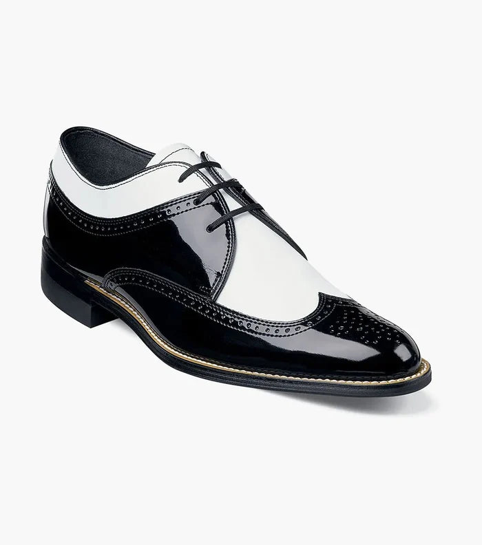 Black & White Spectator Wingtip Oxford Dress Shoes - Upscale Men's Fashion