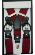 Burgundy Convertible Suspender Clip & Button - Upscale Men's Fashion