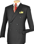 Capri Collection – Black Double-Breasted Regular Fit Suit - Upscale Men's Fashion
