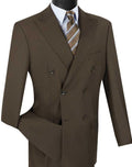 Capri Collection – Brown Double-Breasted Regular Fit Suit - Upscale Men's Fashion