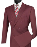 Capri Collection – Burgundy Double-Breasted Regular Fit Suit - Upscale Men's Fashion