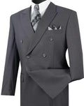 Capri Collection – Heather Gray Double-Breasted Regular Fit Suit - Upscale Men's Fashion