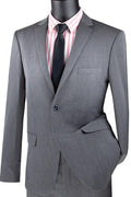 Charcoal Ultra Slim Fit Stretch 2-Piece Suit – Firenze Collection - Upscale Men's Fashion