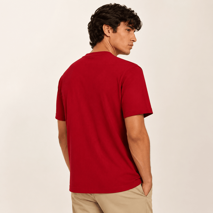 Chili Pepper Ribbed Regular Fit Crew Neck T-Shirt - Upscale Men's Fashion