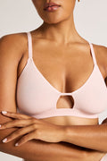 Cloud Cotton Cutout Bra in Shell