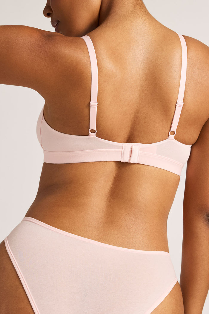 Cloud Cotton Cutout Bra in Shell