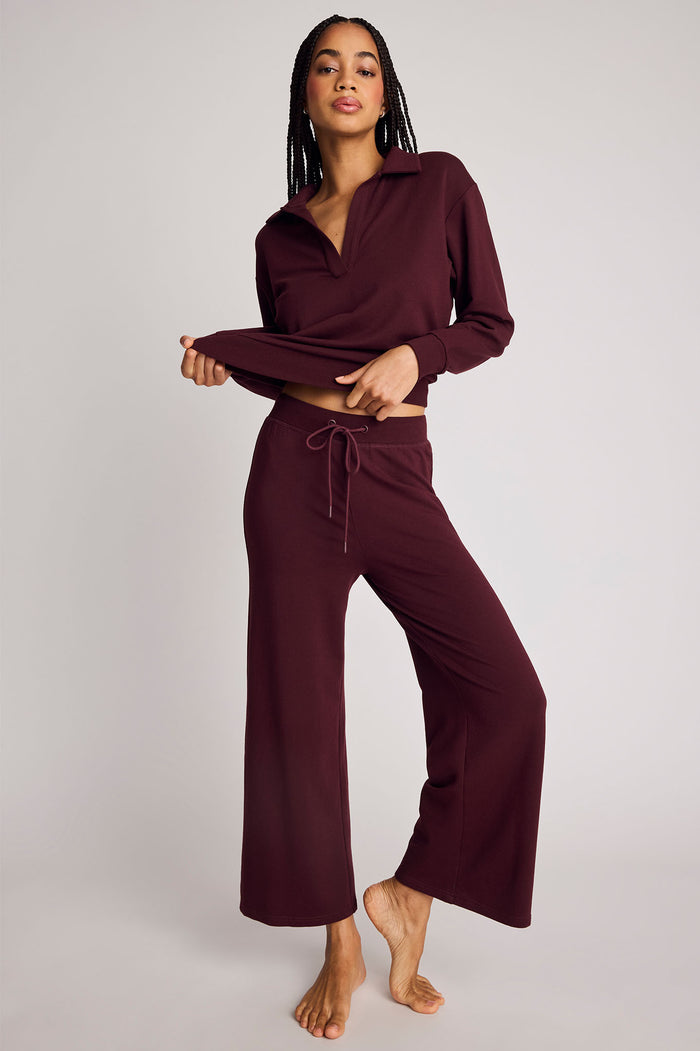 Club Crop Pant in Garnet