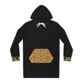 Copy of Gold Hibiscus Tribal Pattern Hoodie Dress | Floral Geometric AOP