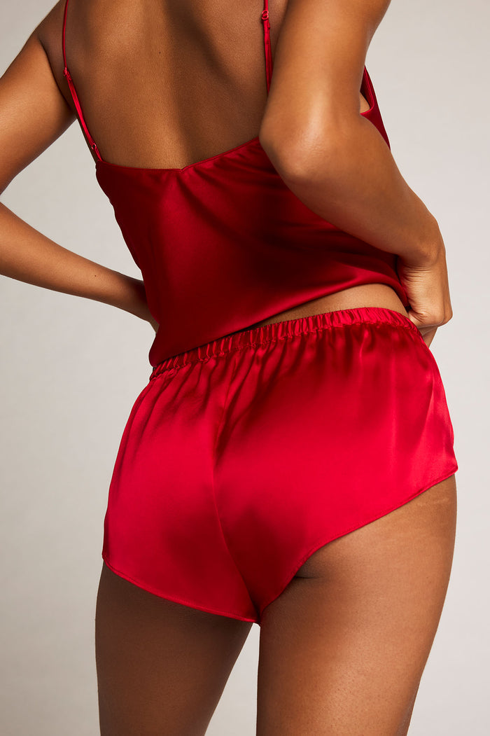 Eclipse Silk Mini Short in Cerise