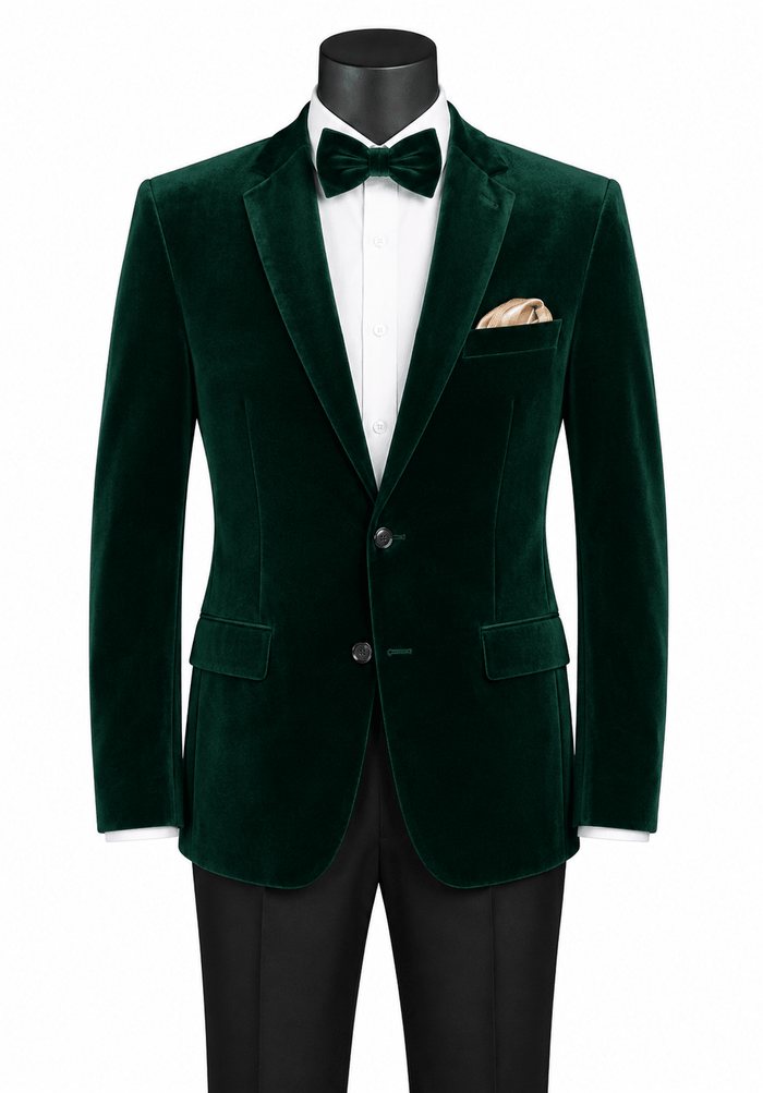 Emerald Regular Fit Velvet Blazer-Orsini Collection - Upscale Men's Fashion