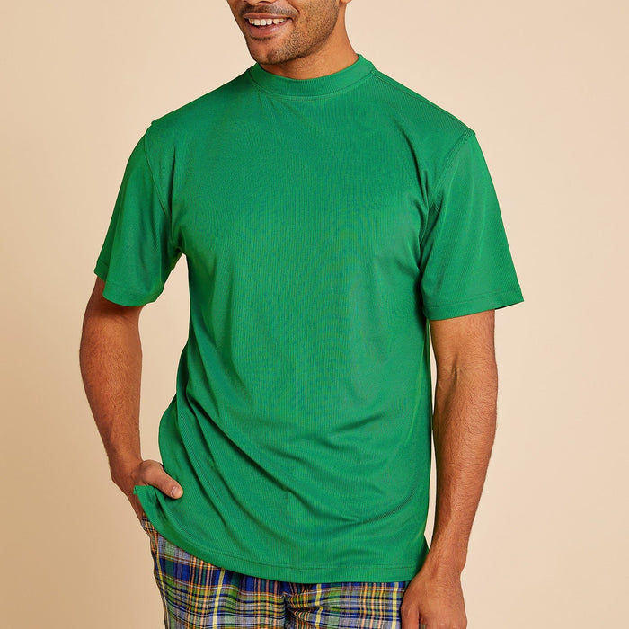 Emerald Ribbed Regular Fit Crew Neck T-Shirt - Upscale Men's Fashion