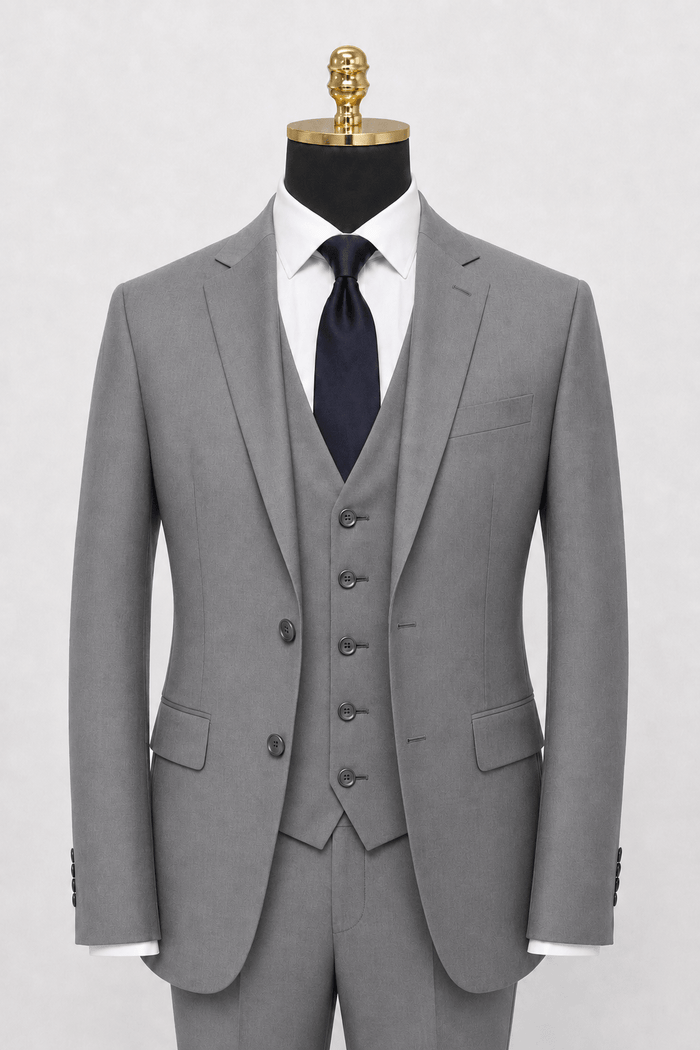 Men's Light Gray modern fit Ferera suit vest