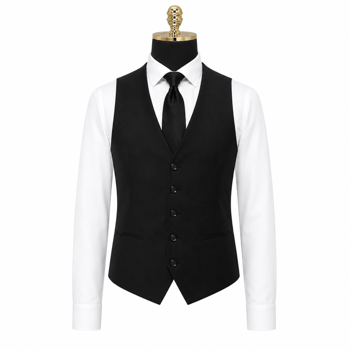 Ferera Collection Men's Black Modern Fit Suit Vest - Upscale Men's Fashion