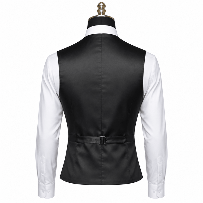 Ferera Collection Men's Black Slim Fit Suit Vest - Upscale Men's Fashion