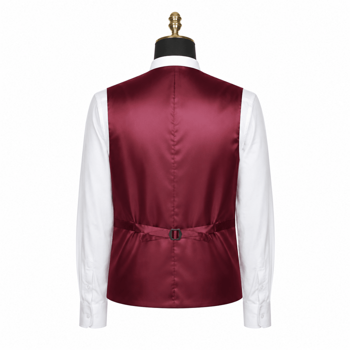 Ferera Collection Men's Burgundy Modern Fit Suit Vest - Upscale Men's Fashion