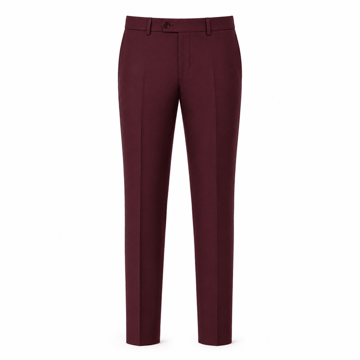 Ferera Collection Men's Burgundy Slim Fit Suit Pants - Upscale Men's Fashion