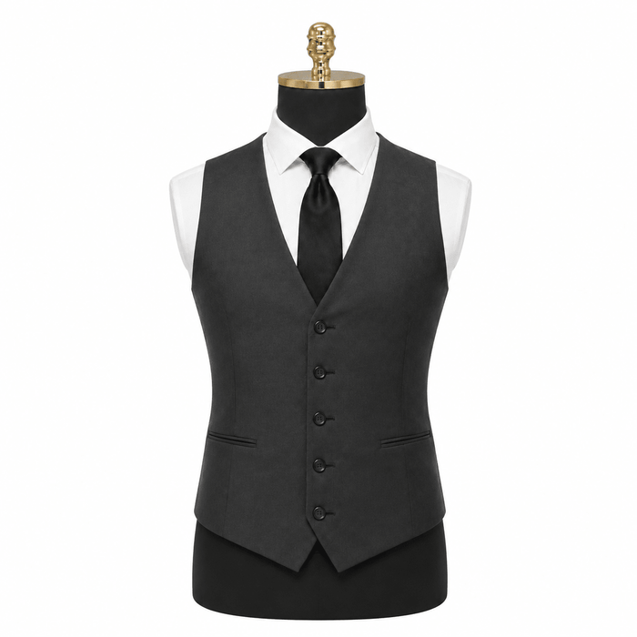 Ferera Collection Men's Dark Gray Slim Fit Suit Vest - Upscale Men's Fashion