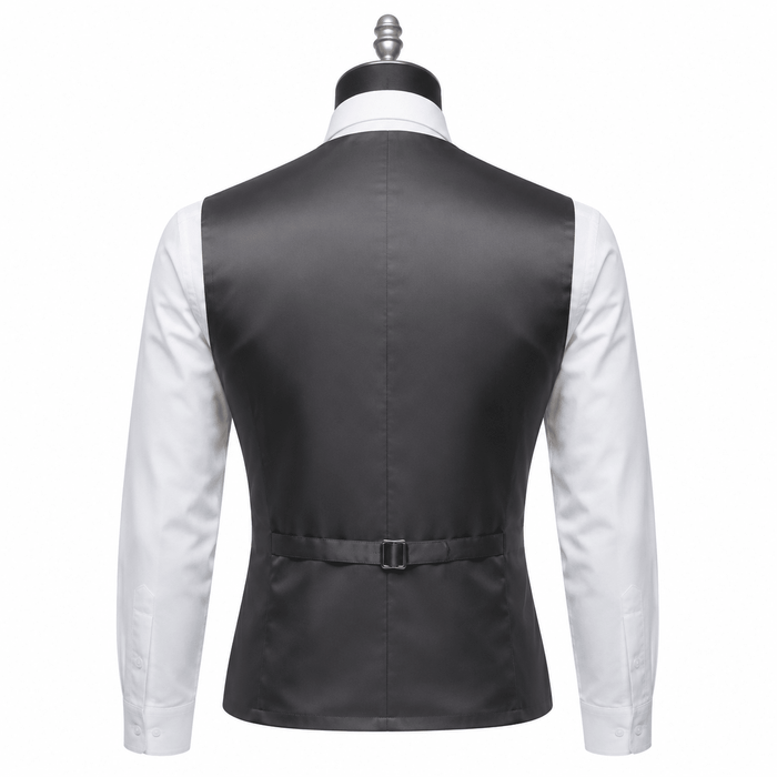 Ferera Collection Men's Dark Gray Slim Fit Suit Vest - Upscale Men's Fashion