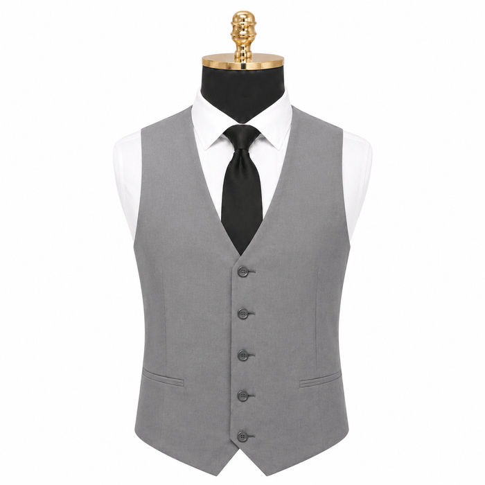 Ferera Collection Men's Light Gray Modern Fit Suit Vest - Upscale Men's Fashion