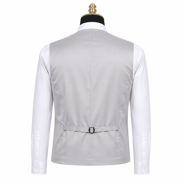 Ferera Collection Men's Light Gray Modern Fit Suit Vest - Upscale Men's Fashion