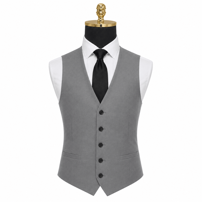 Ferera Collection Men's Light Gray Slim Fit Suit Vest - Upscale Men's Fashion