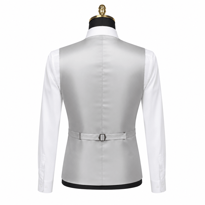 Ferera Collection Men's Light Gray Slim Fit Suit Vest - Upscale Men's Fashion