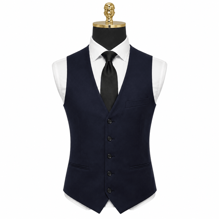 Ferera Collection Men's Navy Slim Fit Suit Vest - Upscale Men's Fashion