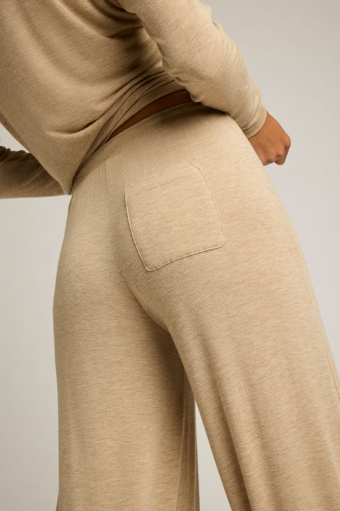 Dune cashmere track pants with front patch pocket and relaxed wide-leg fit