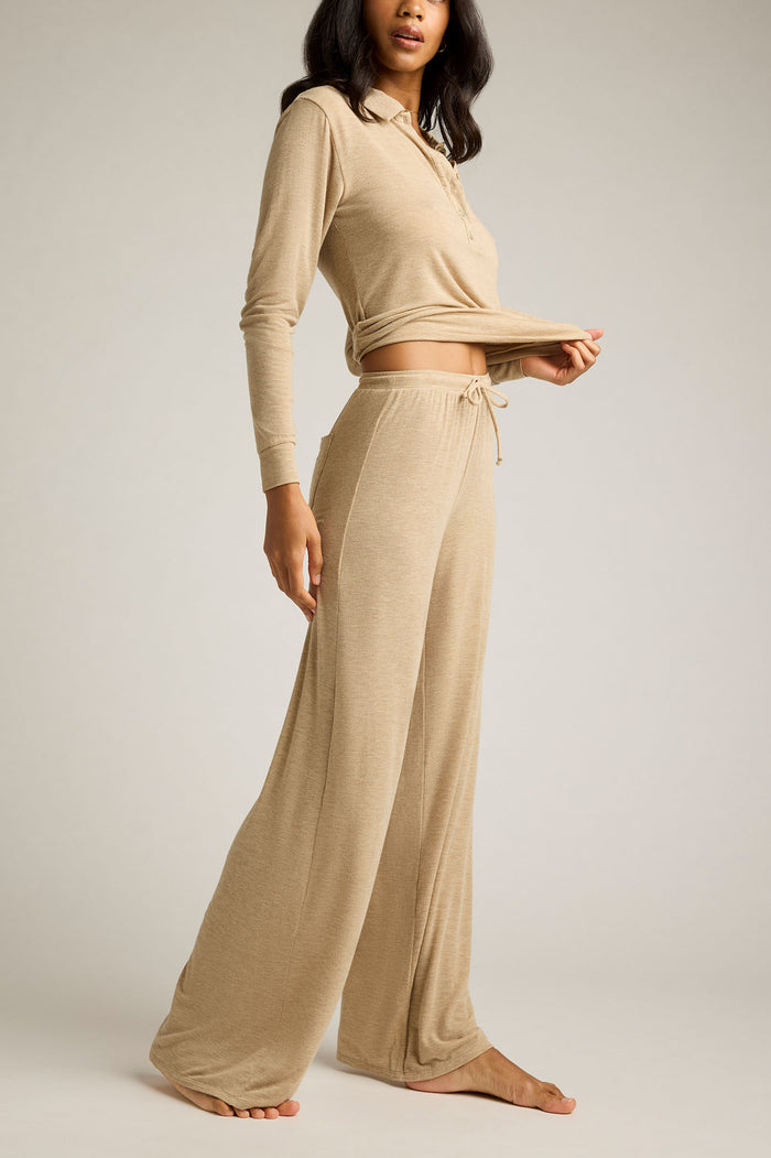 Dune cashmere track pants with elastic drawstring waist and wide-leg silhouette