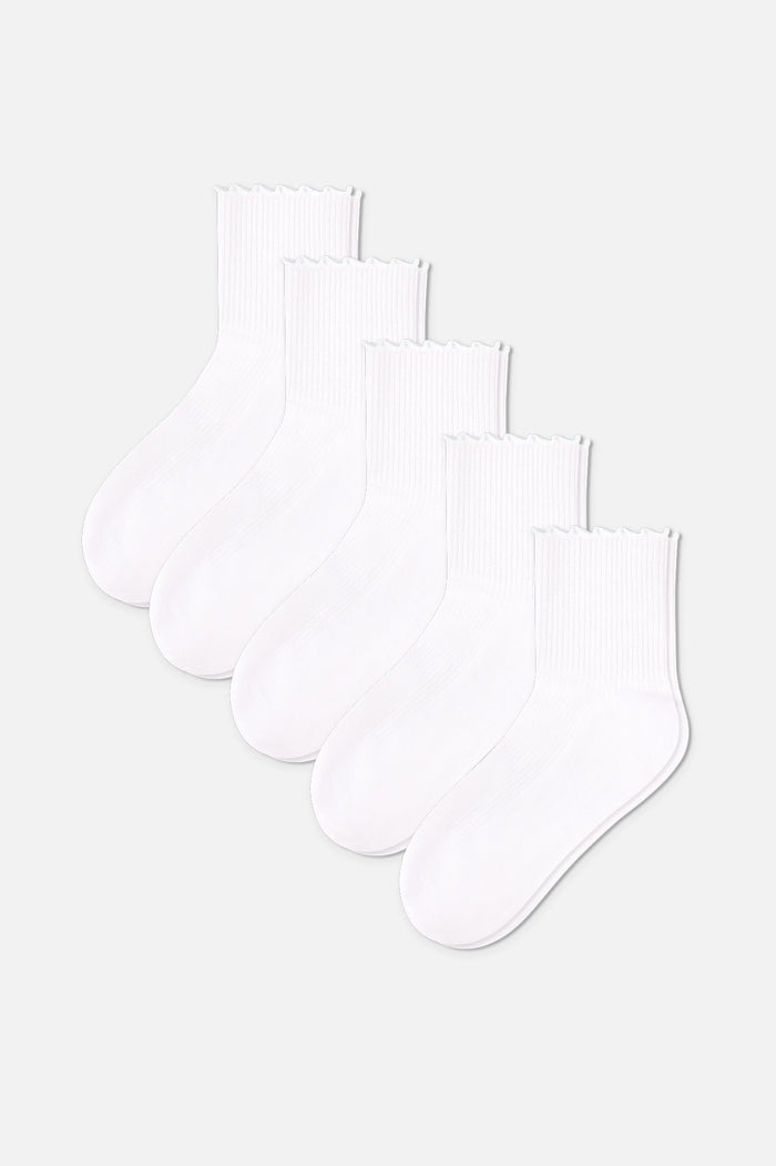 Flutter Sock in White 5 pack